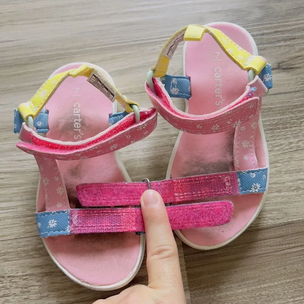 Carter’s Valencia Toddler Girls Pink Open Toe Sport Sandals Size 7M